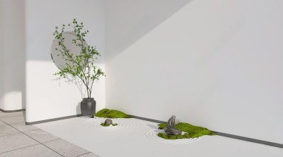 现代室内植物造景3D模型下载